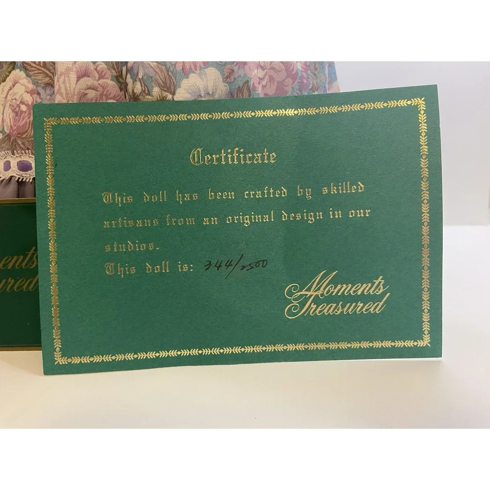 Vintage Moments‎ Treasured Porcelain Doll & Stand with Certificate